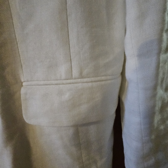 Ann Taylor White Linen Blazer Jacket - Lined - Picture 4 of 9